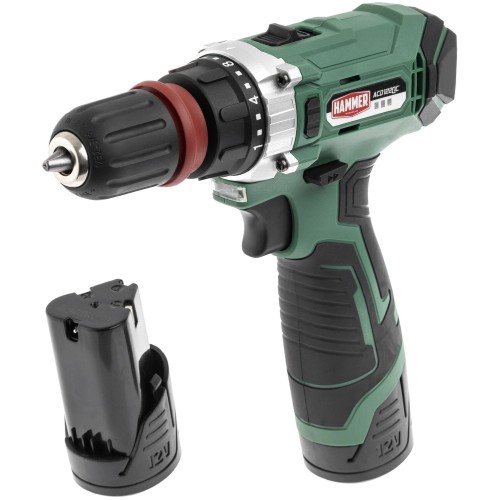 Дрель Аккум. Hammer ACD122QC 12В 2x2Ач LiION  10мм 0-350/0-1400об/мин 28Нм