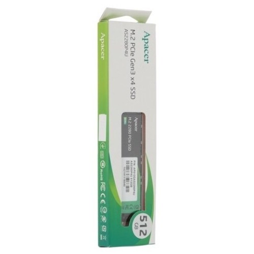 Твердотельный накопитель Apacer SSD AS2280P4U 512Gb M.2 PCIe Gen3x4, R3500/W2300 Mb/s, MTBF 1.8M, 3D NAND, NVMe, Retail (AP512GAS2280P4U-1)