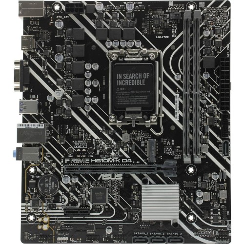 Материнская плата ASUS PRIME H610M-A D4-CSM, LGA1700, H610, 2*DDR4, D-Sub + DP + HDMI, SATA3, Audio, Gb LAN, USB 3.2*4, USB 2.0*6, COM*1 header (w/o cable), mATX ; 90MB19P0-M0EAYC