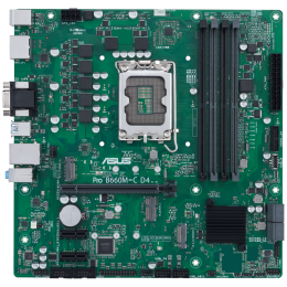 Материнская плата ASUS PRO B660M-C D4-CSM, LGA1700, B660, 4*DDR4, DPx2, HDMIx1, SATA3 + RAID, Audio, Gb LAN, USB 3.2*6, USB 2.0*6, mATX; 90MB19B0-M0EAYC