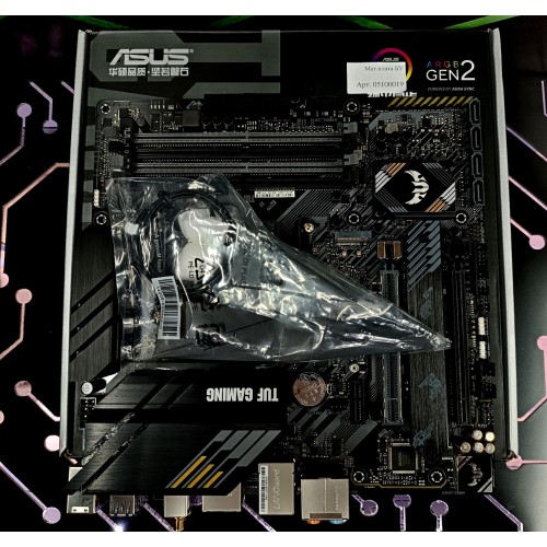 Материнская плата ASUS TUF GAMING B550M-PLUS WIFI II, Socket AM4, B550, 4*DDR4, HDMI+DP, CrossFireX, SATA3 + RAID, Audio, 2,5Gb LAN, USB 3.2*8, USB 2.0*6, COM*1 header (w/o cable) mATX ; 90MB19Y0-M0EAY0