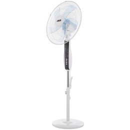 Вентилятор DUX 60-0213 напольный белый/синий 60 Вт, 5 лопастей, подставка круглая, д/у управление