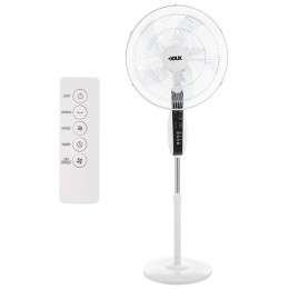 Вентилятор DUX 60-0213 напольный белый/синий 60 Вт, 5 лопастей, подставка круглая, д/у управление