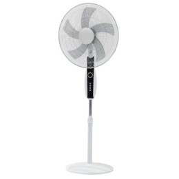 Вентилятор DUX 60-0213 напольный белый/синий 60 Вт, 5 лопастей, подставка круглая, д/у управление