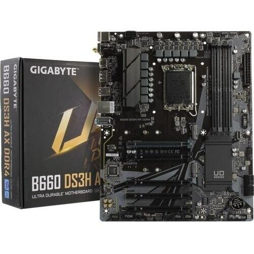 Материнская плата Gigabyte B660 DS3H AX DDR4 Soc-1700 Intel B660 4xDDR4 ATX AC`97 8ch(7.1) GbLAN RAID+HDMI+DP