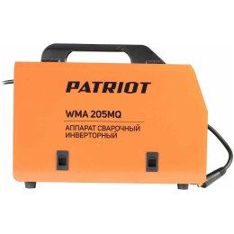 Полуавтомат сварочный инверторный PATRIOT WMA 205MQ MIG/MAG/MMA, полуавтоматическая сварка в среде газа (MIG/MAG) стальной и флюсовой проволокой 0.6/0.8 мм, сварка электродом (MMA) до 4мм, сварочный ток в режиме MIG: 40-200А; сварочный ток в режиме MMA: 4
