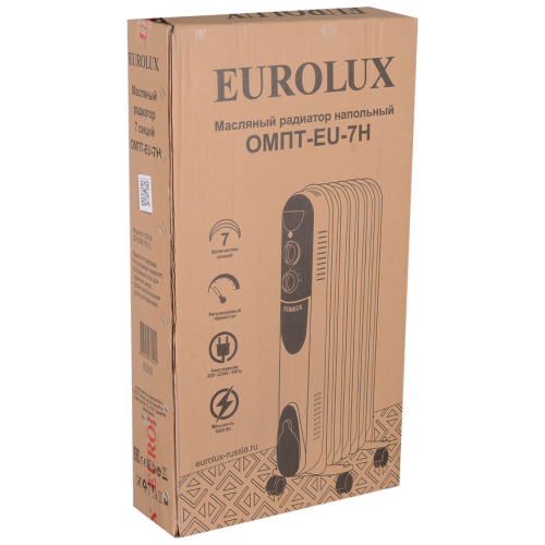 Масляный обогреватель EUROLUX ОМПТ-EU-7Н 1.5кВт 67/3/18