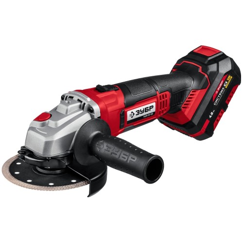 УШМ ЗУБР 18В, 1 АКБ (4Ач), в кейсе. УШМ-18-125-41