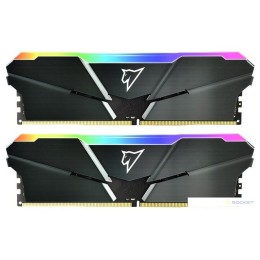 Модуль памяти DDR4 Netac Shadow RGB 16GB (2x8GB) 3200MHz CL16 1.35V / NTSRD4P32DP-16E / Gray / with radiator