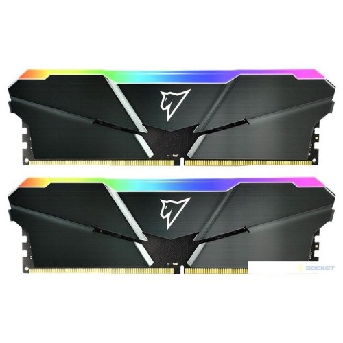 Модуль памяти DDR4 Netac Shadow RGB 16GB (2x8GB) 3200MHz CL16 1.35V / NTSRD4P32DP-16E / Gray / with radiator