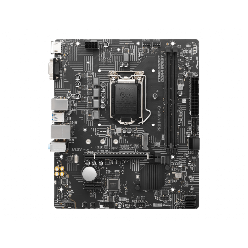 Материнская плата MSI PRO H410M-B mATX, H510, LGA1200,2xDDR4,1xPCI-Ex16,1xPCI-Ex1,1xM.2,4xSATA3,4xUSB3.2 Gen1,6xUSB2.0,HD Audio