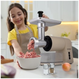 Мясорубка ENDEVER Sigma-106, 2000 Вт, 3 решетки и 3 насадки, бежевый