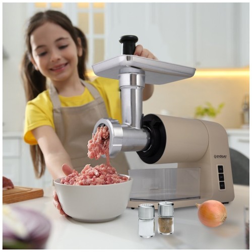 Мясорубка ENDEVER Sigma-106, 2000 Вт, 3 решетки и 3 насадки, бежевый