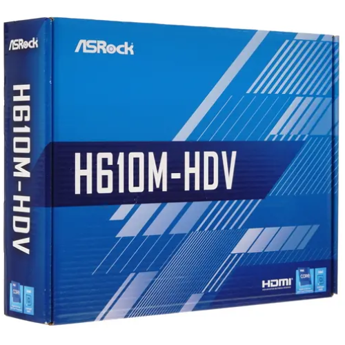 Материнская плата Asrock H610M-HDV Soc-1700 Intel H610 2xDDR4 mATX AC`97 8ch(7.1) GbLAN RAID+VGA+HDMI+DP