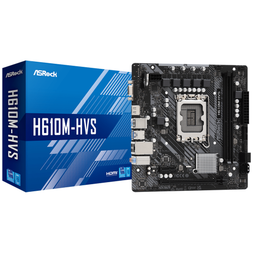 Материнская плата Asrock H610M-HVS Soc-1700 Intel H610 2xDDR4 mATX AC`97 8ch(7.1) GbLAN RAID+VGA+HDMI