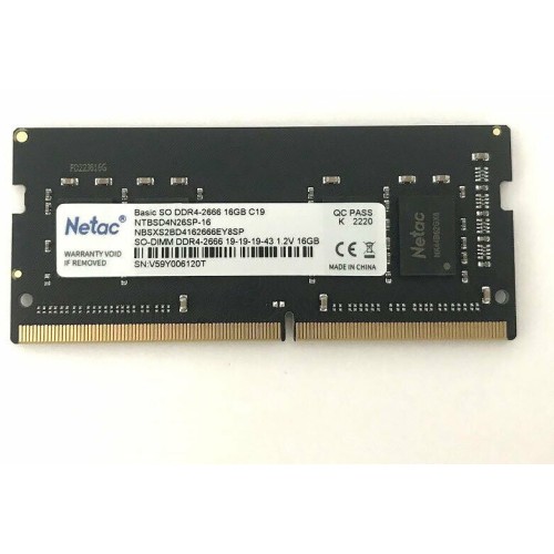 Модуль памяти SO-DIMM DDR5 Netac Basic 16GB 4800MHz CL40 1.1V / NTBSD5N48SP-16