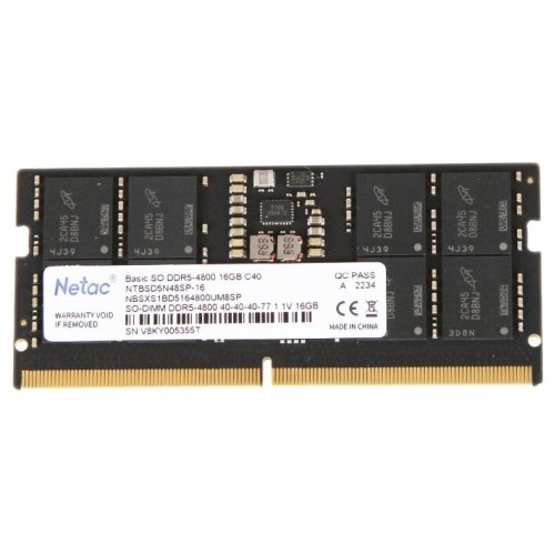 Модуль памяти SO-DIMM DDR5 Netac Basic 16GB 4800MHz CL40 1.1V / NTBSD5N48SP-16