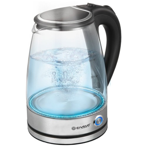 Электрочайник ENDEVER Skyline KR-345G, стальной/черный, мощность 2200 Вт, емкость 1,8 л, стал
