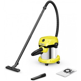 Строительный пылесос Karcher WD 2 Plus S V-15/4/18 1000Вт (уборка: сухая/сбор воды) желтый