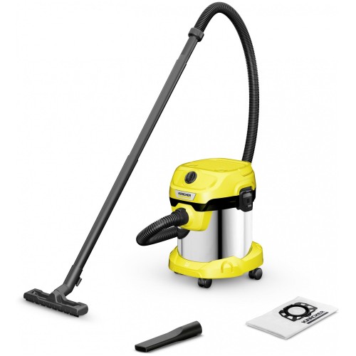 Строительный пылесос Karcher WD 2 Plus S V-15/4/18 1000Вт (уборка: сухая/сбор воды) желтый