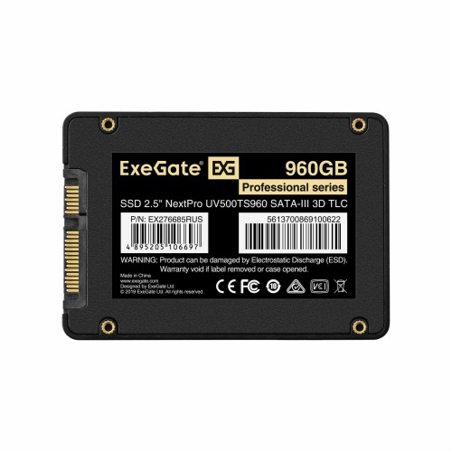 Накопитель SSD 2.5" 960GB ExeGate NextPro UV500TS960 (SATA-III, 3D TLC) OEM
