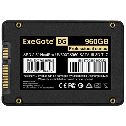 Накопитель SSD 2.5" 960GB ExeGate NextPro UV500TS960 (SATA-III, 3D TLC) OEM