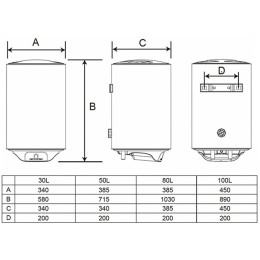 Водонагреватель TIMBERK Season 2.0 SWH RE19 80 V 1.5кВт 80л электрический настенный/белый