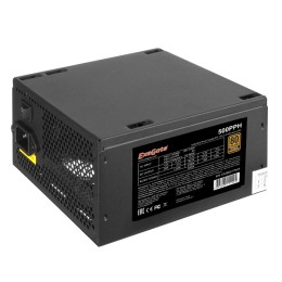 Блок питания 500W ExeGate 80 PLUS® Bronze 500PPH-S-OEM (ATX, APFC, КПД 85% (80 PLUS Bronze)SC, 12cm fan, 24pin, (4+4)pin, PCIe, 5xSATA, 3xIDE, black, кабель 220V с защитой от выдергивания)