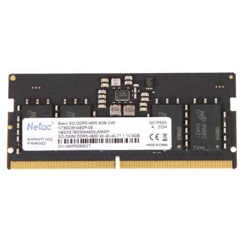 Модуль памяти SO-DIMM DDR5 Netac Basic 8GB 4800MHz CL40 1.1V / NTBSD5N48SP-08