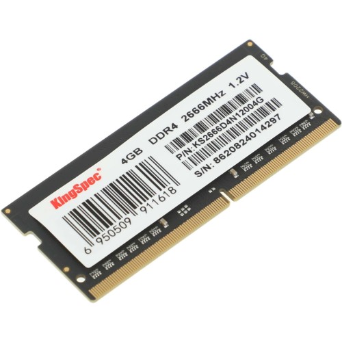 Память Kingspec 4Gb DDR4 2666MHz KS2666D4N12004G RTL PC3-12800 SO-DIMM 204-pin 1.35В