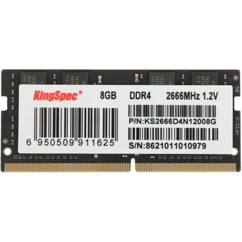 Память Kingspec 8Gb DDR4 2666MHz SO-DIMM KS2666D4N12008G RTL 204-pin 1.35В