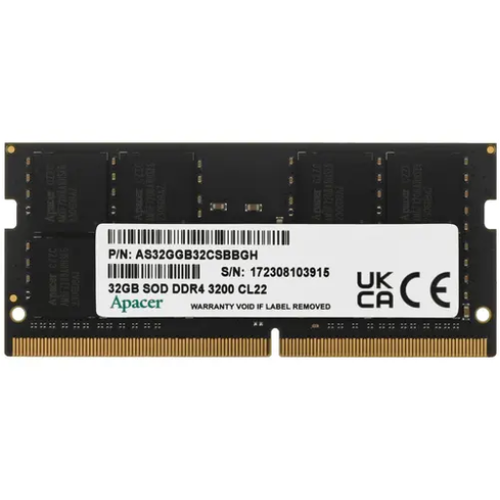 Модуль памяти 32GB Apacer DDR4 3200 SO DIMM ES.32G21.PSI Non-ECC, CL22, 1.2V, 2048x8, RTL