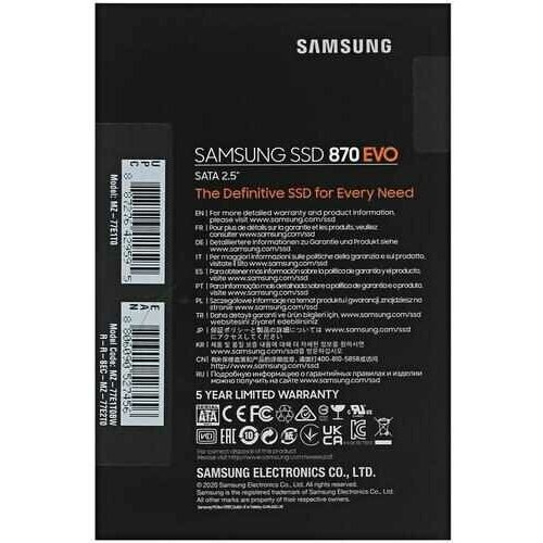 Накопитель SSD Samsung 1Tb 870 EVO Series MZ-77E1T0B/EU