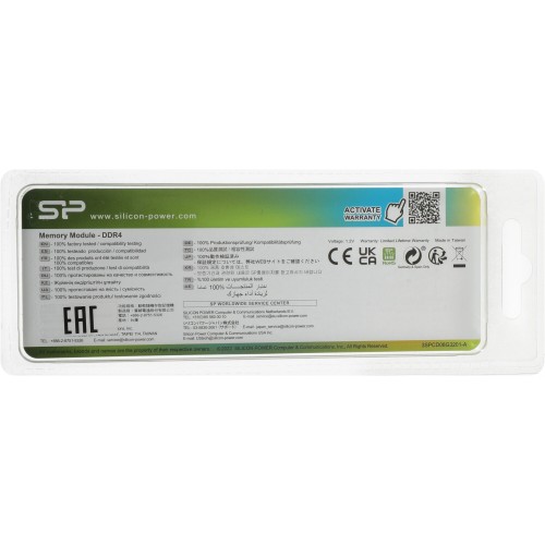 Модуль памяти Silicon Power 8GB 3200МГц DDR4 CL22 SODIMM 1Gx8 SR