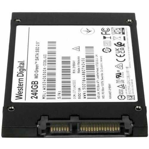 Накопитель SSD WD 240Gb GREEN SATA-III 2,5”/7мм WDS240G3G0A (аналог WDS240G2G0A)