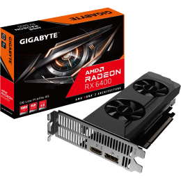 Видеокарта Gigabyte PCI-E 4.0 GV-R64D6-4GL AMD Radeon RX 6400 4096Mb 64 GDDR6 2039/16000 HDMIx1 DPx1 HDCP Ret low profile