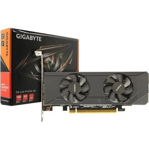 Видеокарта Gigabyte PCI-E 4.0 GV-R64D6-4GL AMD Radeon RX 6400 4096Mb 64 GDDR6 2039/16000 HDMIx1 DPx1 HDCP Ret low profile