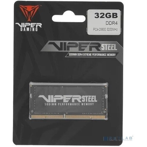 Память DDR4 32Gb 3200MHz Patriot PVS432G320C8S Steel Series RTL PC4-25600 CL22 SO-DIMM 260-pin 1.2В single rank