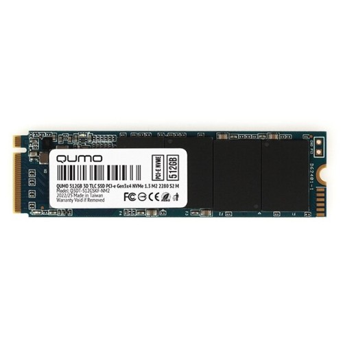 Накопитель SSD 512GB PCIe Gen3x4 NVMe 1.3 M2 2280 QUMO Novation TLC 3D (Q3DT-512GSKF-NM2)  SM2263XT R/W 2500/1900 MB/s 4K-64: r/w 220/192К IOPS 240TBW OEM
