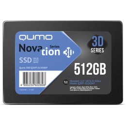Накопитель SSD 512GB PCIe Gen3x4 NVMe 1.3 M2 2280 QUMO Novation TLC 3D (Q3DT-512GSKF-NM2)  SM2263XT R/W 2500/1900 MB/s 4K-64: r/w 220/192К IOPS 240TBW OEM