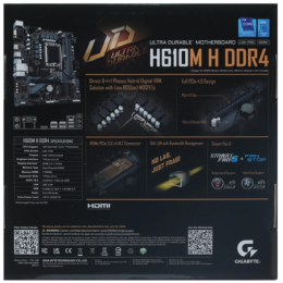 Материнская плата Gigabyte H610M H DDR4 Soc-1700 Intel H610 2xDDR4 mATX AC`97 8ch(7.1) GbLAN+VGA+HDMI