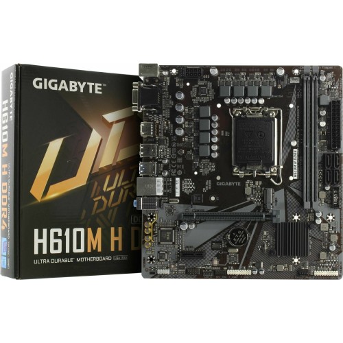 Материнская плата Gigabyte H610M H DDR4 Soc-1700 Intel H610 2xDDR4 mATX AC`97 8ch(7.1) GbLAN+VGA+HDMI