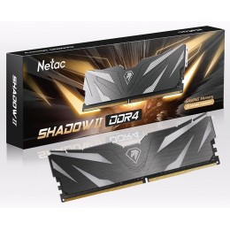 Модуль памяти DDR 4 DIMM 8Gb PC25600, 3200Mhz, Netac Shadow II NTSWD4P32SP-08K  C16 Black, с радиатором