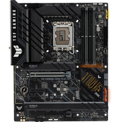 Материнская плата ASUS TUF GAMING Z690-PLUS WIFI, LGA1700, Z690, 4*DDR5, DP+HDMI, CrossFireX, SATA3 + RAID, Audio, Gb LAN, USB 3.2*8, USB 2.0*2, COM*1 header (w/o cable), ATX; 90MB18V0-M0EAY0