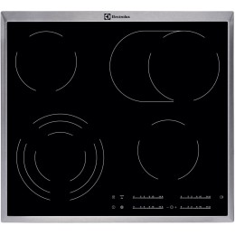 Встраиваемая варочная поверхность ELECTROLUX/ электрическая, 60 см, серебристая рамка, черный цвет