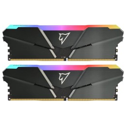 Модуль памяти DDR4 Netac Shadow RGB 16GB (2x8GB) 3600MHz CL16 1.35V / NTSRD4P36DP-16S / Silver / with radiator