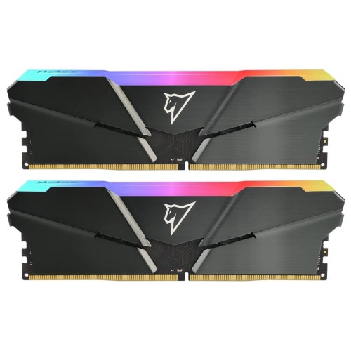 Модуль памяти DDR4 Netac Shadow RGB 16GB (2x8GB) 3600MHz CL16 1.35V / NTSRD4P36DP-16S / Silver / with radiator