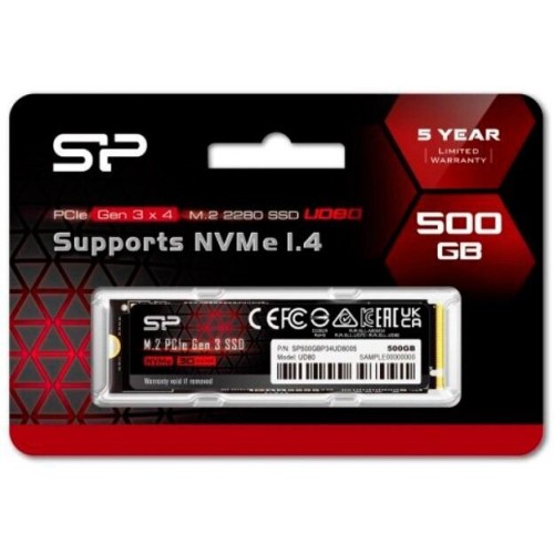 Накопитель SSD Silicon Power PCI-E 3.0 500Gb SP500GBP34UD8005 UD80 M.2 2280