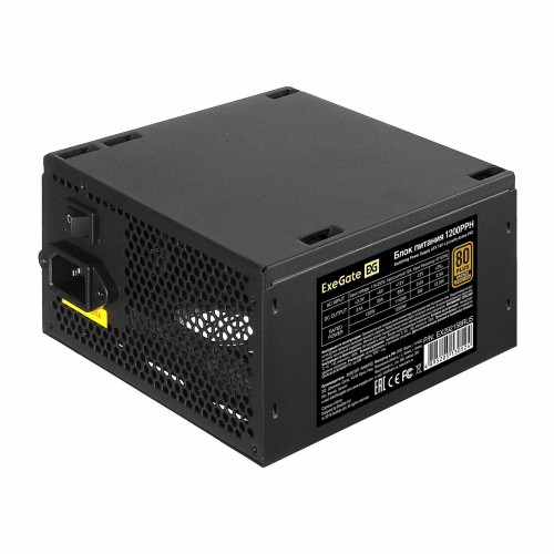 Блок питания 1200W ExeGate EX292158RUS 80 PLUS® Bronze 1200PPH (ATX, APFC, КПД 89% (80 PLUS Bronze), 12cm fan, 20+4pin, 2x2x(4+4)pin, 6xPCI-E, 8xSATA, 4xIDE, black, Color Box)