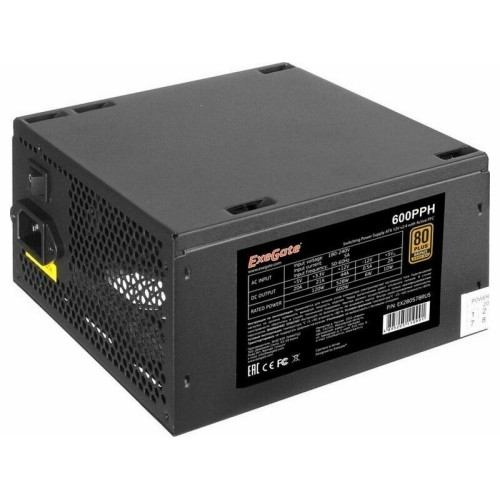 Блок питания 800W ExeGate EX282156RUS 80 PLUS® Bronze 800PPH (ATX, APFC, КПД 89% (80 PLUS Bronze), 12cm fan, 20+4pin, 2x2x(4+4)pin, 4xPCI-E, 8xSATA, 4xIDE, black, Color Box)